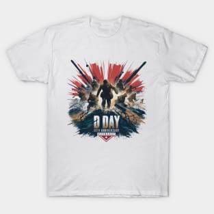 D Day 80th Anniversary Painting Splash T-Shirt